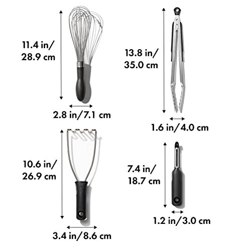 OXO Good Grips Stainless Steel Essential 4-Piece Kitchen Gadget Set - My Kitchen Products
