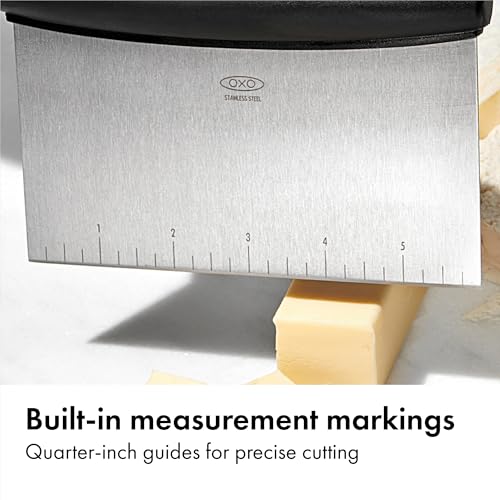 OXO Good Grips Stainless Steel Multi-Purpose Scraper & Chopper, Dough Cutter for Pizza, Bread and Cookie Dough, Multi-Purpose Vegetable Chopper, Dishwasher-Safe Kitchen Essential - My Kitchen Products