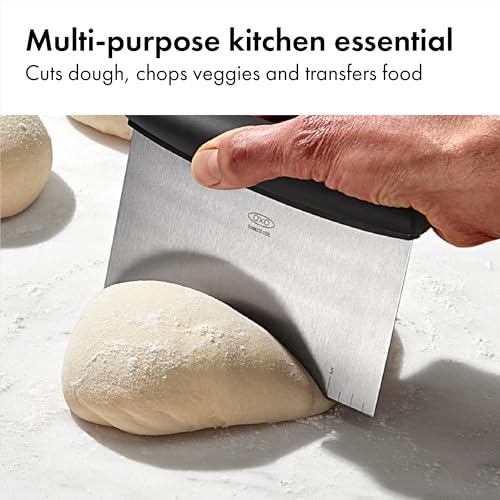 OXO Good Grips Stainless Steel Multi-Purpose Scraper & Chopper, Dough Cutter for Pizza, Bread and Cookie Dough, Multi-Purpose Vegetable Chopper, Dishwasher-Safe Kitchen Essential - My Kitchen Products