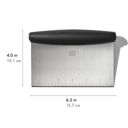 OXO Good Grips Stainless Steel Multi-Purpose Scraper & Chopper, Dough Cutter for Pizza, Bread and Cookie Dough, Multi-Purpose Vegetable Chopper, Dishwasher-Safe Kitchen Essential - My Kitchen Products