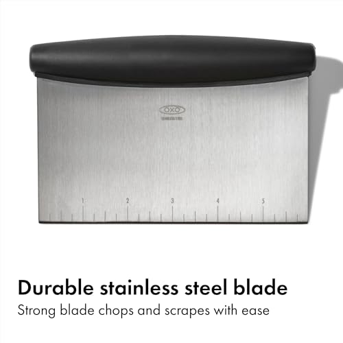 OXO Good Grips Stainless Steel Multi-Purpose Scraper & Chopper, Dough Cutter for Pizza, Bread and Cookie Dough, Multi-Purpose Vegetable Chopper, Dishwasher-Safe Kitchen Essential - My Kitchen Products