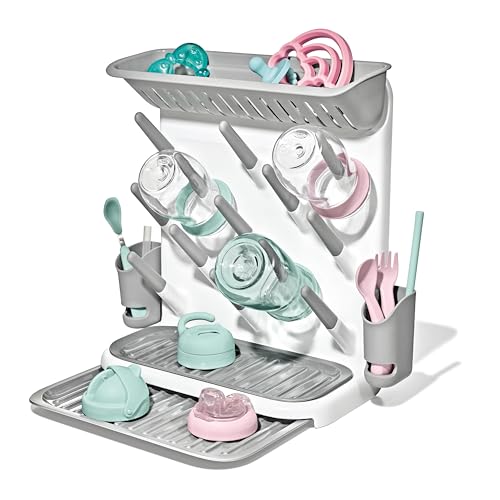 OXO Tot Expandable Drying Rack – Space-Saving Drying Rack | Newborn and Baby Essentials | Breastfeeding Essentials | Dry Baby Bottles | Save Space in Kitchen - My Kitchen Products