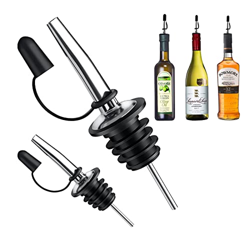Pafusen 12 Pack Liquor Pour Spout With Dust Caps - Bottle Pourers for Alcohol, Olive Oil - Speed Pourers, Bar Bartender Accessories - My Kitchen Products