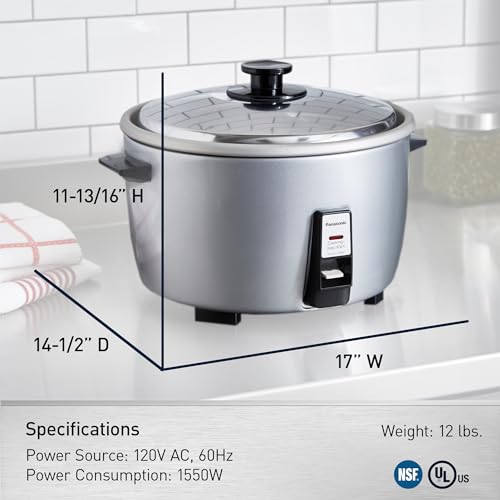 Panasonic Commercial Rice Cooker, Large Capacity 46-Cup (Cooked), 23-Cup (Uncooked) with One-Touch Operation and 8-Hour Keep Warm - SR-42HZP - Silver - My Kitchen Products