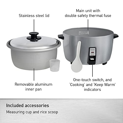 Panasonic Commercial Rice Cooker, Large Capacity 46-Cup (Cooked), 23-Cup (Uncooked) with One-Touch Operation and 8-Hour Keep Warm - SR-42HZP - Silver - My Kitchen Products
