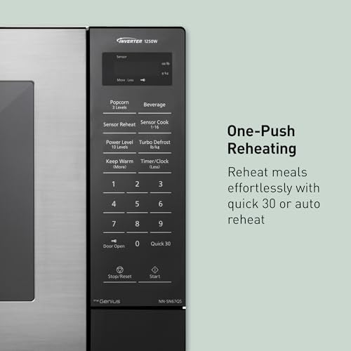 Panasonic Countertop Microwave Oven, 1.2 Cu. Ft., 1250W, Inverter Technology with Genius Sensor, Stainless Steel - NN-SN67QS - My Kitchen Products
