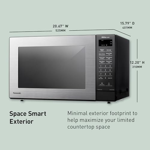 Panasonic Countertop Microwave Oven, 1.2 Cu. Ft., 1250W, Inverter Technology with Genius Sensor, Stainless Steel - NN-SN67QS - My Kitchen Products