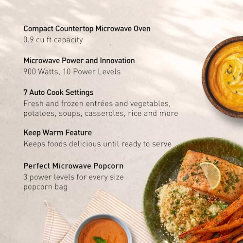 Panasonic Countertop Microwave Oven, 900W, 0.9 Cu. Ft., Sensor Cook and Reheat, 10 Power Levels, Auto Defrost, Keep Warm, Child Lock, Black Stainless Steel - NN-SB44QS - My Kitchen Products