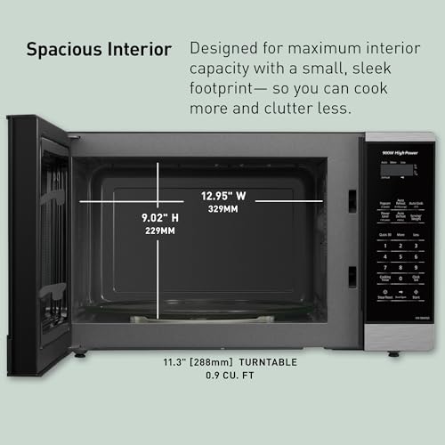 Panasonic Countertop Microwave Oven, 900W, 0.9 Cu. Ft., Sensor Cook and Reheat, 10 Power Levels, Auto Defrost, Keep Warm, Child Lock, Black Stainless Steel - NN-SB44QS - My Kitchen Products