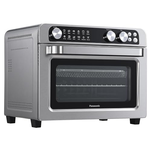 Panasonic FlashXpress Family Size Air Fryer Toaster Oven Combo, 11 Cooking Functions, 1800W PFAS-Free Interior, Double Infrared Heating, Temperature Control Dial, Stainless Steel - NB-G211P - My Kitchen Products