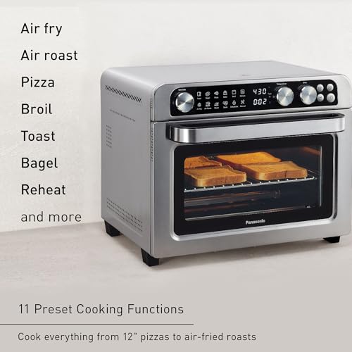 Panasonic FlashXpress Family Size Air Fryer Toaster Oven Combo, 11 Cooking Functions, 1800W PFAS-Free Interior, Double Infrared Heating, Temperature Control Dial, Stainless Steel - NB-G211P - My Kitchen Products