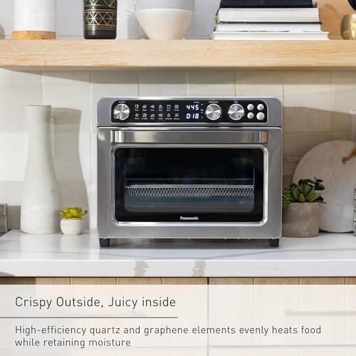 Panasonic FlashXpress Family Size Air Fryer Toaster Oven Combo, 11 Cooking Functions, 1800W PFAS-Free Interior, Double Infrared Heating, Temperature Control Dial, Stainless Steel - NB-G211P - My Kitchen Products