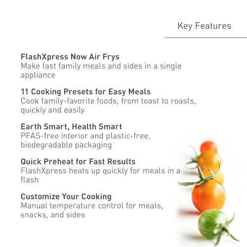 Panasonic FlashXpress Family Size Air Fryer Toaster Oven Combo, 11 Cooking Functions, 1800W PFAS-Free Interior, Double Infrared Heating, Temperature Control Dial, Stainless Steel - NB-G211P - My Kitchen Products