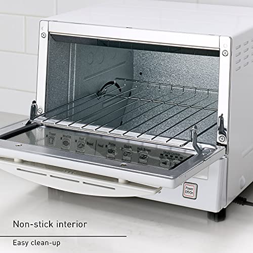 Panasonic FlashXpress Toaster Oven Countertop, 4-Slice Compact Size with Double Infrared Heating, 6 Auto Cook Options and Precise Temperature Control, 1300W - NB-G110P-W (White) - My Kitchen Products