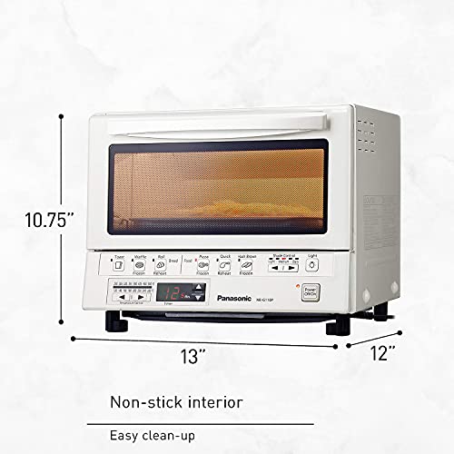 Panasonic FlashXpress Toaster Oven Countertop, 4-Slice Compact Size with Double Infrared Heating, 6 Auto Cook Options and Precise Temperature Control, 1300W - NB-G110P-W (White) - My Kitchen Products