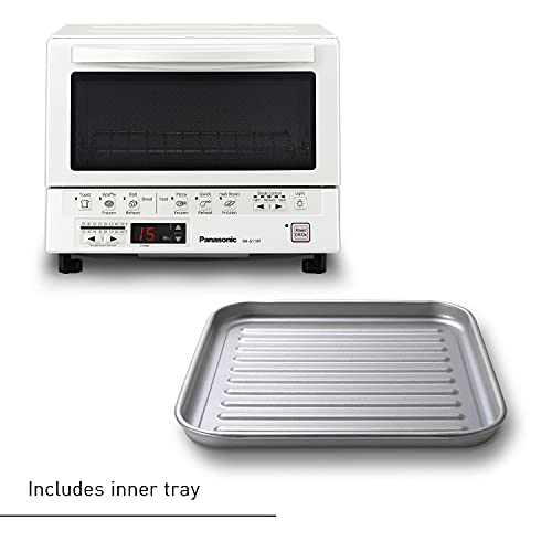 Panasonic FlashXpress Toaster Oven Countertop, 4-Slice Compact Size with Double Infrared Heating, 6 Auto Cook Options and Precise Temperature Control, 1300W - NB-G110P-W (White) - My Kitchen Products