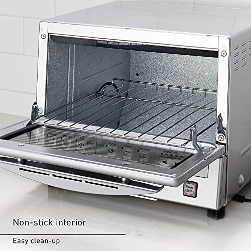 Panasonic FlashXpress Toaster Oven Countertop, 4-Slice Small Toaster Oven Compact Size with Double Infrared Heating, 6 Auto Cook Options and Precise Temperature Control, 1300W - NB-G110P (Silver) - My Kitchen Products