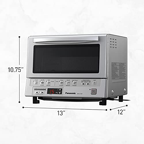 Panasonic FlashXpress Toaster Oven Countertop, 4-Slice Small Toaster Oven Compact Size with Double Infrared Heating, 6 Auto Cook Options and Precise Temperature Control, 1300W - NB-G110P (Silver) - My Kitchen Products