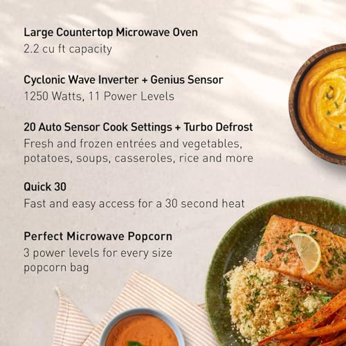 Panasonic Microwave Oven, Stainless Steel Countertop/Built-In Cyclonic Wave with Inverter Technology and Genius Sensor, 2.2 Cu. Ft, 1250W, NN-SN97JS (Silver) - My Kitchen Products