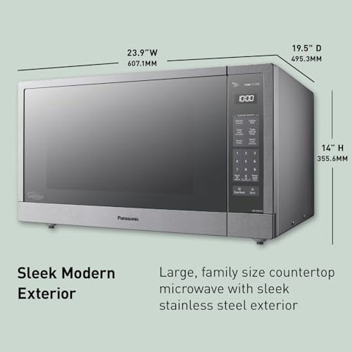 Panasonic Microwave Oven, Stainless Steel Countertop/Built-In Cyclonic Wave with Inverter Technology and Genius Sensor, 2.2 Cu. Ft, 1250W, NN-SN97JS (Silver) - My Kitchen Products