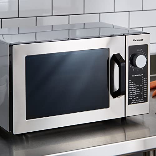 Panasonic NE-1025F Compact Light-Duty Commercial Microwave Countertop Oven with 6-Minute Electronic Dial Control Timer, Bottom Energy Feed, 1000W, 0.8 Cu. Ft. Capacity Silver - My Kitchen Products