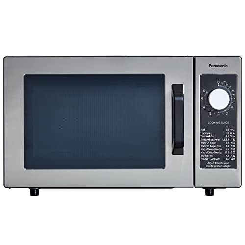 Panasonic NE-1025F Compact Light-Duty Commercial Microwave Countertop Oven with 6-Minute Electronic Dial Control Timer, Bottom Energy Feed, 1000W, 0.8 Cu. Ft. Capacity Silver - My Kitchen Products