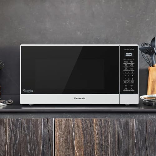 Panasonic NN-SN75LW cu.ft Cyclonic Inverter Countertop Microwave Oven 1250Watt Power with Genius Sensor Cooking, 1.6 cft, White - My Kitchen Products