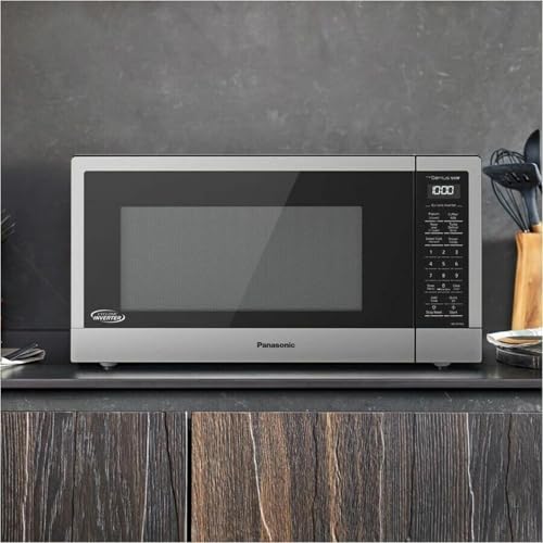 Panasonic NN-SN76LS 1.6 cu.ft Cyclonic Inverter Countertop Microwave Oven 1250Watt Power with Genius Sensor Cooking, 19.44"D x 21.88"W x 11.94"H, Stainless Steel - My Kitchen Products