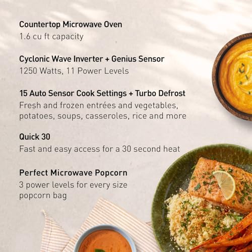 Panasonic NN-SN76LS 1.6 cu.ft Cyclonic Inverter Countertop Microwave Oven 1250Watt Power with Genius Sensor Cooking, 19.44"D x 21.88"W x 11.94"H, Stainless Steel - My Kitchen Products