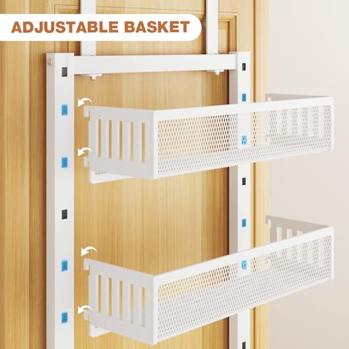 Pantry Door Organizers and Storage, 8-Tier Large Metal Heavy-Duty Frame Over the Door Spice Rack, 2 in 1 Wall-Mounted or Hanging shelf for Kitchen, Bathroom, Laundry Room, Bedroom, Closet &Nursery - My Kitchen Products