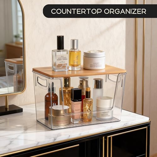 Pantry Organizers Storage, 2 Pack Large Clear Storage Bins for Onion, Potato, Garlic, Canned Food, Organizer Bins for Under Sink, Kitchen, Countertop, Bathroom - My Kitchen Products