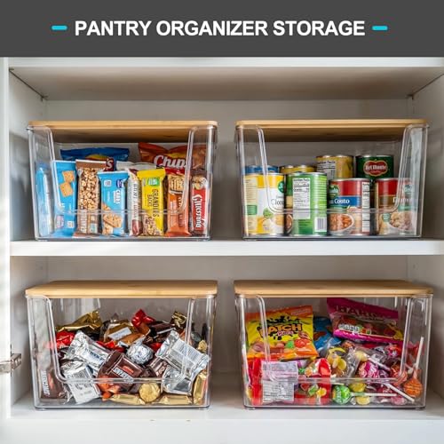 Pantry Organizers Storage, 2 Pack Large Clear Storage Bins for Onion, Potato, Garlic, Canned Food, Organizer Bins for Under Sink, Kitchen, Countertop, Bathroom - My Kitchen Products