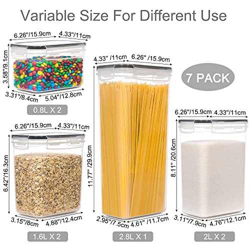 PANTRYSTAR Airtight Food Storage Containers with Lids, 7 PCS BPA Free Kitchen Canisters for Spaghetti, Pasta, Dry Food, Flour and Sugar, Plastic Canisters for Pantry Organization and Storage - My Kitchen Products