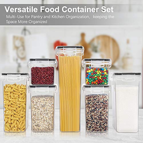 PANTRYSTAR Airtight Food Storage Containers with Lids, 7 PCS BPA Free Kitchen Canisters for Spaghetti, Pasta, Dry Food, Flour and Sugar, Plastic Canisters for Pantry Organization and Storage - My Kitchen Products