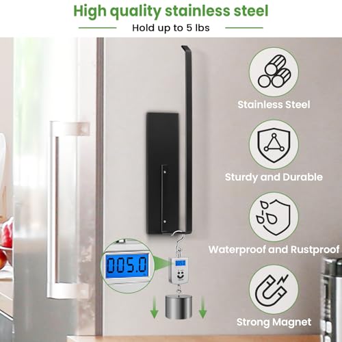 Paper Towel Holder, Magnetic Paper Towel Holder for Fridge, Toilet Paper Roll Holder Magnet Towel Rack Wall Mount Fridge Organizer for Paper Towels Rolls Bathroom Pantry RV Kitchen Storage - My Kitchen Products