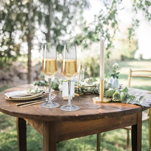 PARACITY Champagne Flutes, Champagne Glasses Set of 2, Elegant Glass Champagne Flutes, Gift for Birthday, Wedding, Christmas, Clear Sparkling Champagne Glasses for Women, Men (transparent) - My Kitchen Products