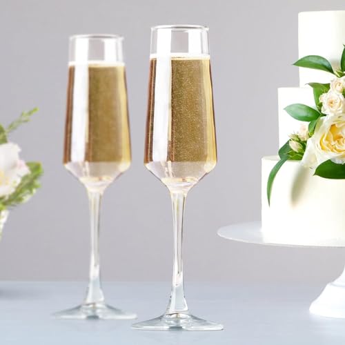 PARACITY Champagne Flutes, Champagne Glasses Set of 2, Elegant Glass Champagne Flutes, Gift for Birthday, Wedding, Christmas, Clear Sparkling Champagne Glasses for Women, Men (transparent) - My Kitchen Products