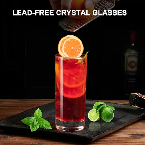 PARACITY Highball Glasses Set of 2, Drinking Glasses 10 Oz, Clear Glass Cups, Tall Tumbler Water Glasses, Glassware Set for Cocktail, Coffee, Mojitos - My Kitchen Products