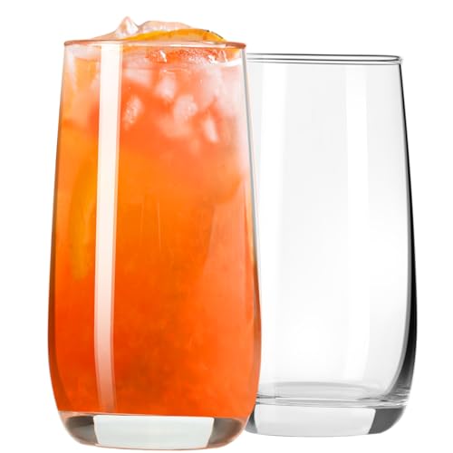 PARACITY Highball Glasses Set of 2, Drinking Glasses 12 Oz, Clear Glass Cups, Tall Tumbler Water