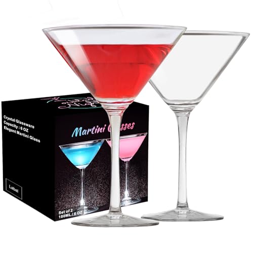 PARACITY Martini Glasses Set of 2, Coupe Glasses, Hand Blown Premium Martini Glasses, Perfect for Cocktails