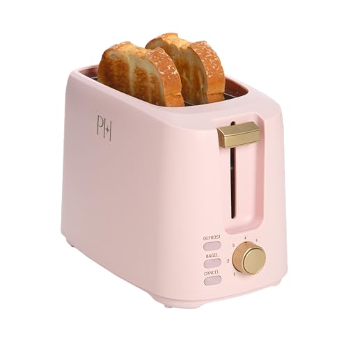 Paris Hilton 2-Slice Toaster, Extra-Wide Slots, 7 Browning Settings, Bagel & Defrost Functions, Removable Crumb Tray, Pink - My Kitchen Products