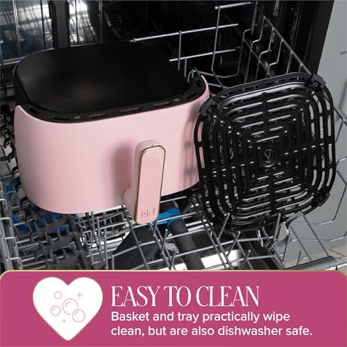 Paris Hilton 6-Quart Air Fryer, Nonstick Basket Made Without PFAS, Touchscreen, 8-in-1 (Fry, Roast, Broil, Bake, Reheat, Keep Warm, Pizza, Dehydrate), Dishwasher Safe Basket and Crisping Tray, Pink - My Kitchen Products