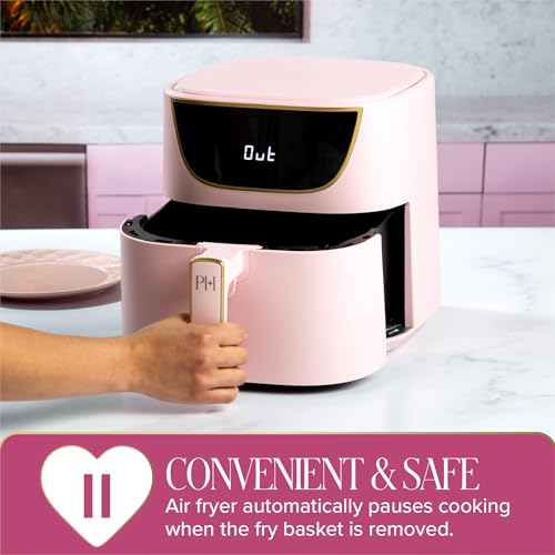 Paris Hilton 6-Quart Air Fryer, Nonstick Basket Made Without PFAS, Touchscreen, 8-in-1 (Fry, Roast, Broil, Bake, Reheat, Keep Warm, Pizza, Dehydrate), Dishwasher Safe Basket and Crisping Tray, Pink - My Kitchen Products