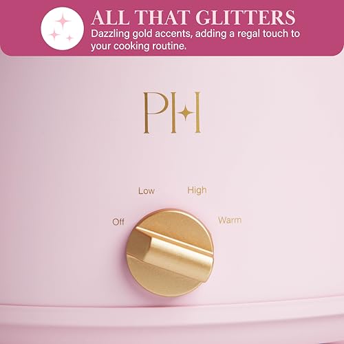 Paris Hilton 6-Quart Manual Slow Cooker, Naturally Nonstick Stoneware Ceramic Insert, Three Settings (Low, High, Warm), Dishwasher Safe Family Size Slow Cooker, Pink - My Kitchen Products