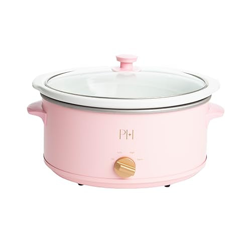 Paris Hilton 6-Quart Manual Slow Cooker, Naturally Nonstick Stoneware Ceramic Insert, Three Settings (Low, High, Warm), Dishwasher Safe Family Size Slow Cooker, Pink - My Kitchen Products
