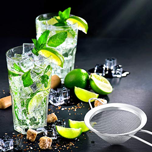 Patelai 3 Pieces Tea Strainers Cocktail Strainer Stainless Steel Fine Mesh Strainer Colander Conical Food Loose Tea Filter Practical Bar Colander Tool - My Kitchen Products