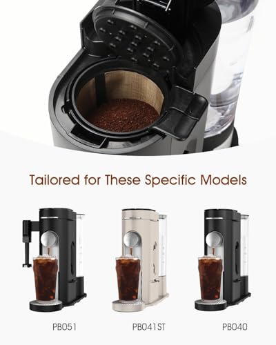 Permanent Coffee Filter for Ninja PB051 / PB040 / PB041ST - Compatible with Ninja Pods & Grounds Coffee Maker - Reusable Gold 304 Stainless Steel Mesh - Eco-Friendly Coffee Pod Accessory (1, Black) - My Kitchen Products