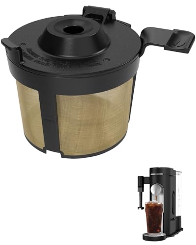 Permanent Coffee Filter for Ninja PB051 / PB040 / PB041ST - Compatible with Ninja Pods & Grounds Coffee Maker - Reusable Gold 304 Stainless Steel Mesh - Eco-Friendly Coffee Pod Accessory (1, Black) - My Kitchen Products