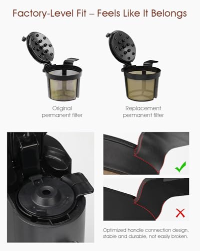 Permanent Coffee Filter for Ninja PB051 / PB040 / PB041ST - Compatible with Ninja Pods & Grounds Coffee Maker - Reusable Gold 304 Stainless Steel Mesh - Eco-Friendly Coffee Pod Accessory (1, Black) - My Kitchen Products