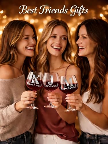 Personalized Monogram Gifts for Women - Customized Initial A-Z Wine Glass, Unique Birthday Wine Gifts for Friend, Her, Mom, Wife, Sister, Daughter - 16oz Elegant Custom Stemmed Glassware (Letter D) - My Kitchen Products